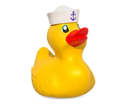 Seaman Rubber Duck, 3D rendering Stock Illustration