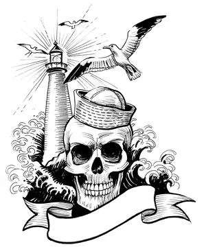 Seaman skull Stock Illustration