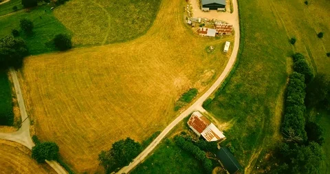 Seamlees loop of farmland in the Pyrenees Stock Footage 94206699