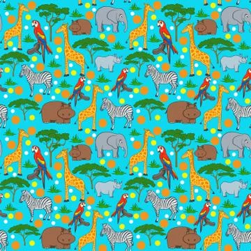 Seamles animal pattern Stock Illustration