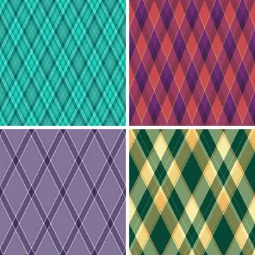Seamles argyle pattern pack for profesional textile industry use. Perfect for Stock Illustration
