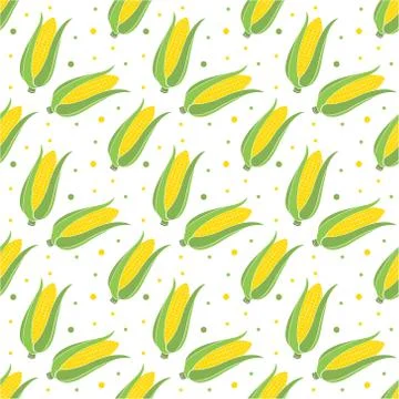 Seamles corn fruit pattern, Vector illustration. Stock Illustration