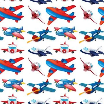 Seamles different design of airplane イラスト素材