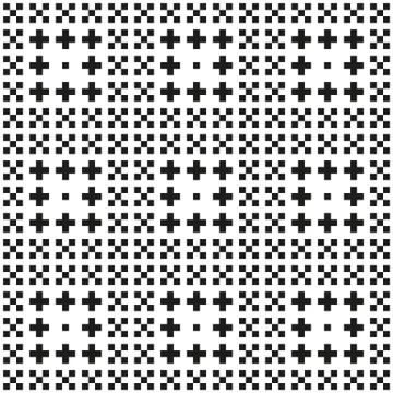 Seamles monochorme pixel pattern with different ornaments Stock Illustration