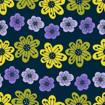 Seamles pattern big flowe.Fashion print of textile.Vintage floral design Stock Illustration