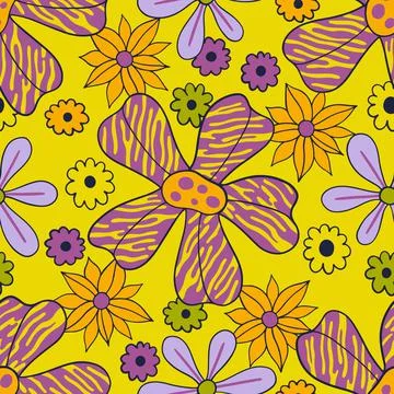 Seamles pattern big flowe.Fashion print of textile.Vintage floral design Stock Illustration