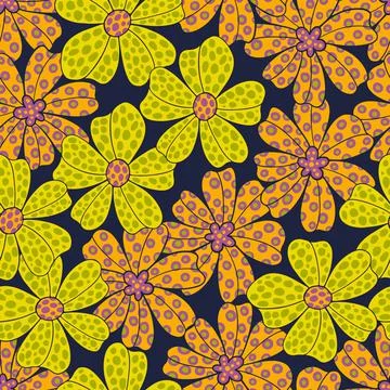 Seamles pattern big flowe.Fashion print of textile.Vintage floral design イラスト素材