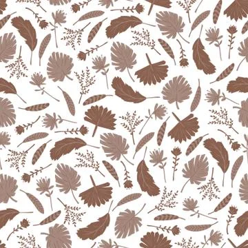 Seamles pattern of brown leaves. Stock Illustration