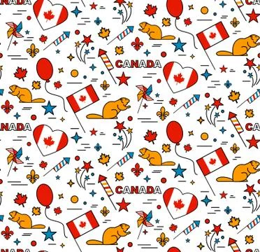 Seamles pattern for Canada Day 1st of July. Illustrazione stock