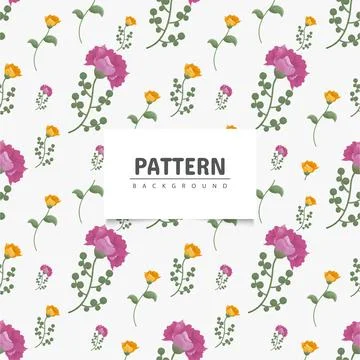 Seamles pattern colorful flowers background design Stock Illustration