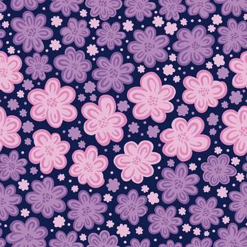 Seamles pattern ditsy small flower.Hand drawn print of textile.Vintage floral Stock Illustration
