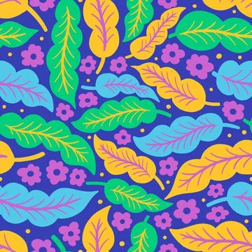 Seamles pattern flower and plant.Hand drawn print of textile.Vintage floral Stock Illustration