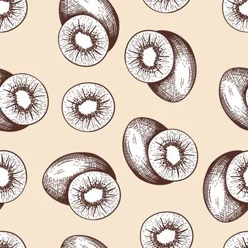 Seamles Pattern Of Kiwi Illustrazione stock