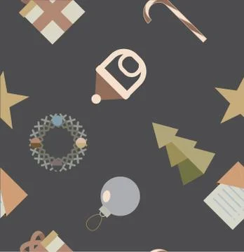 Seamles pattern with new year celebration Icons Stock Illustration