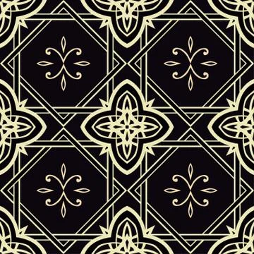 Seamles pattern with ornamental decorative elements. Stock Illustration