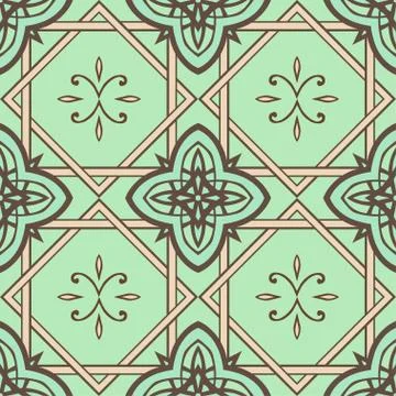 Seamles pattern with ornamental decorative elements. Stock Illustration