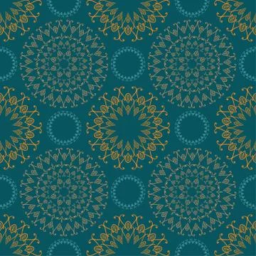 Seamles pattern with ornamental decorative elements. Stock Illustration