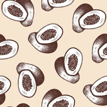 Seamles Pattern Of Papaya Stock Illustration