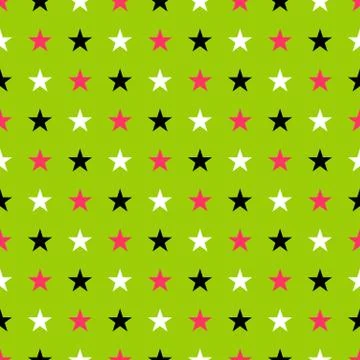 Seamles star pattern in glow punk colors Stock Illustration