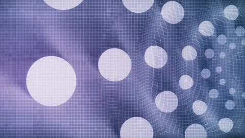 Seamless 10s loop of blue bubbles on wavy grid background Stock Footage 346284801