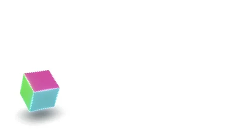Seamless 10s loop of clean 3D cube on white background Stock Footage 345688849
