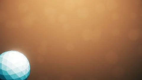 Seamless 10s loop of a glowing blue sphere on a warm bokeh background Stock Footage 345181133