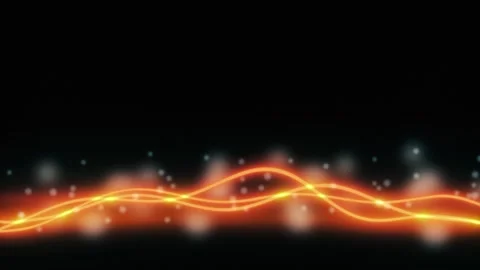 Seamless 10s loop of glowing orange waves on grey background Stock Footage 346098796