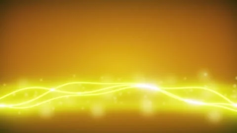 Seamless 10s loop of glowing yellow waves with particles Stock Footage 345698956