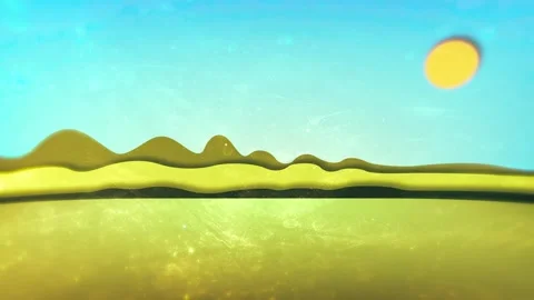 Seamless 10s loop of a paper cutout landscape with parallax and sun 库存影片 345181111