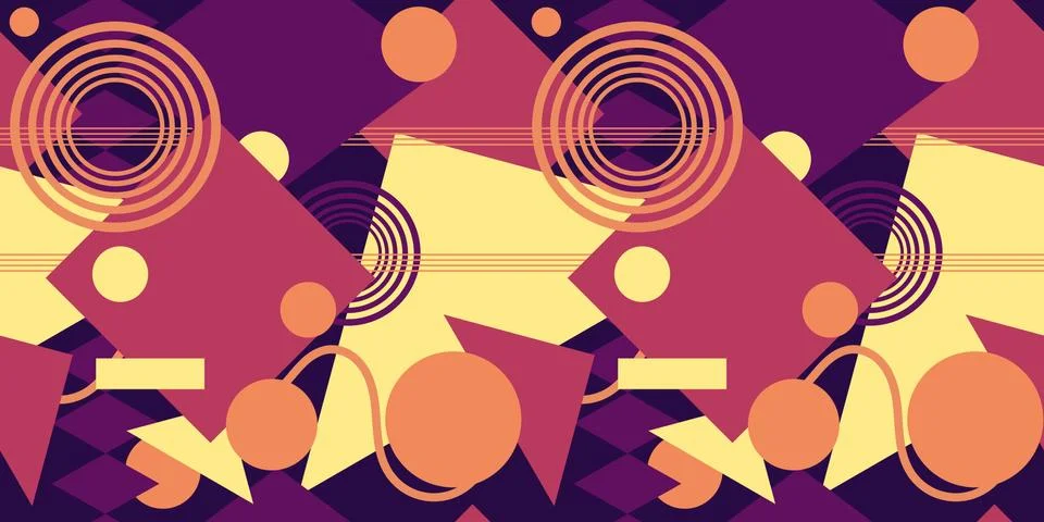 Seamless 2000s style vector pattern. Abstract geometric textile print design. Illustrazione stock