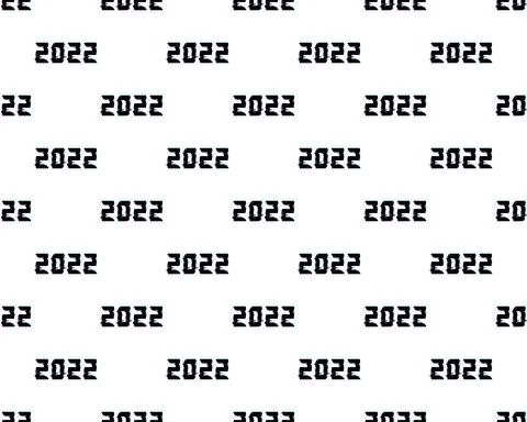 Seamless 2022 abstract pattern. Repetitive vector illustration of 2022 text o Stock Illustration