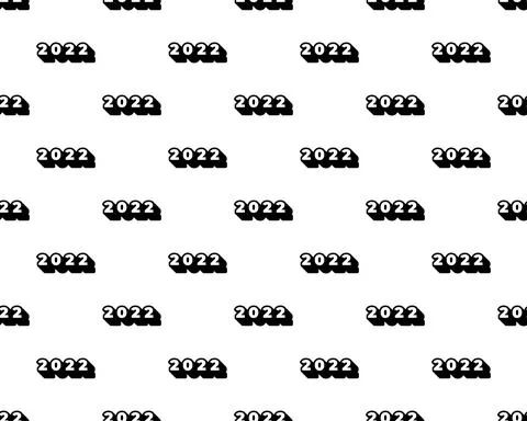 Seamless 2022 abstract pattern. Repetitive vector illustration of 2022 text o Stock Illustration