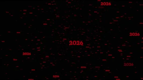 Seamless 2026 text animation video background Stock Footage 320624455