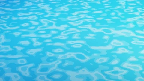 Seamless 2D Animation of Stylized Light Blue Swimming Pool Water Ripples Vídeo Stock 343797764