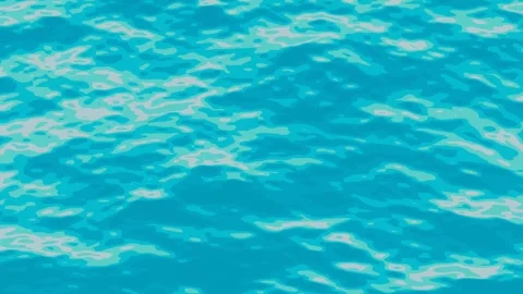 Seamless 2D Animation of Stylized Teal Water Surface Vídeo Stock 343799061
