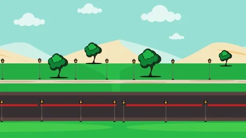 Seamless 2D loop of a calm road  Stock Footage 319579713