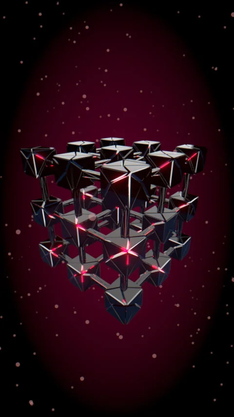 Seamless 360 degree orbital view of a glowing red cryptographic data, 4K 스톡 동영상 336779765