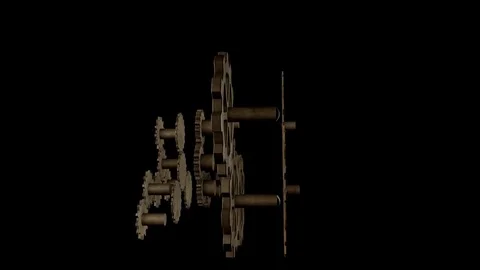 Seamless 3D Animated Gears 360 Stock Footage 71780967