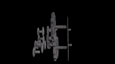Seamless 3D Animated Gears 360 Stock Footage 71780969