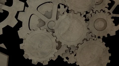 Seamless 3D Animated Gears Flythrough Stock Footage 71783375