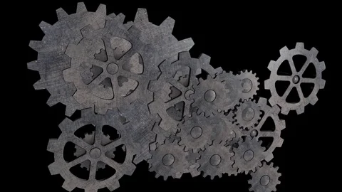 Seamless 3D Animated Gears Stock Footage 71740180