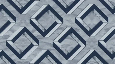 Seamless 3D animation of a geometric background. Impossible shapes intertwine Stock Footage 323008588