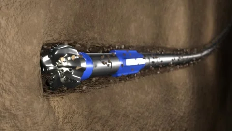 Seamless 3D Animation Loop of Drilling Bit in Directional Well. Stock Footage 300612652