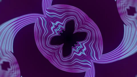 Seamless 3D animation of a pulsating pattern of blue and purple lines Stockbeeldmateriaal 331503824