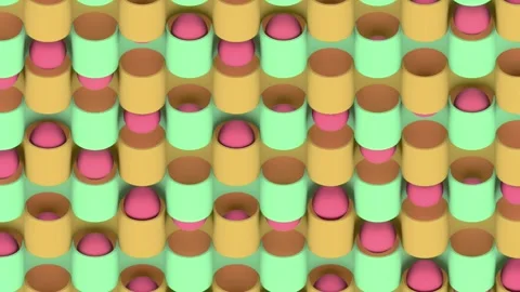 Seamless 3D animation with a repeating geometric pattern 4K Stock Footage 319652559