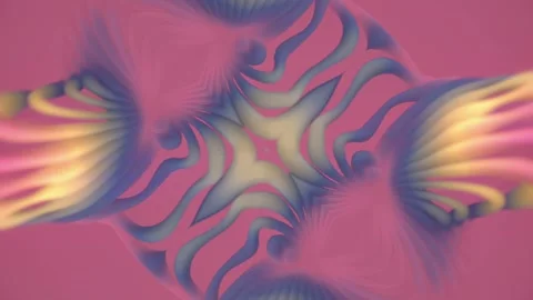 Seamless 3D animation showing hypnotic movement of symmetrical biomorphic forms Stock Footage 332410946