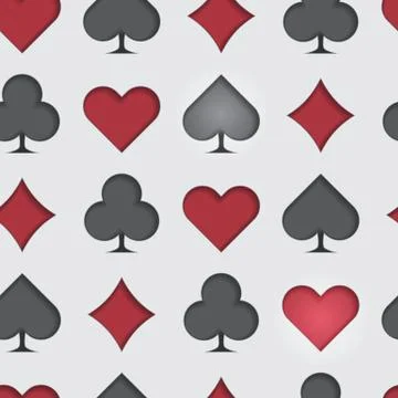Seamless 3d card suit background Stock Illustration