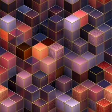 Seamless  3D cubic abstract pattern Stock Illustration
