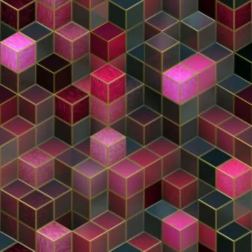 Seamless  3D cubic abstract pattern 스톡 일러스트