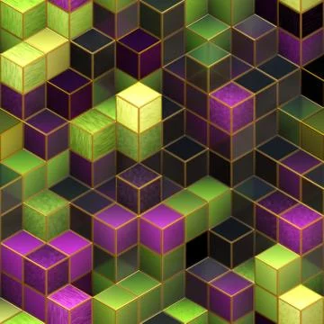 Seamless  3D cubic abstract pattern Stock Illustration
